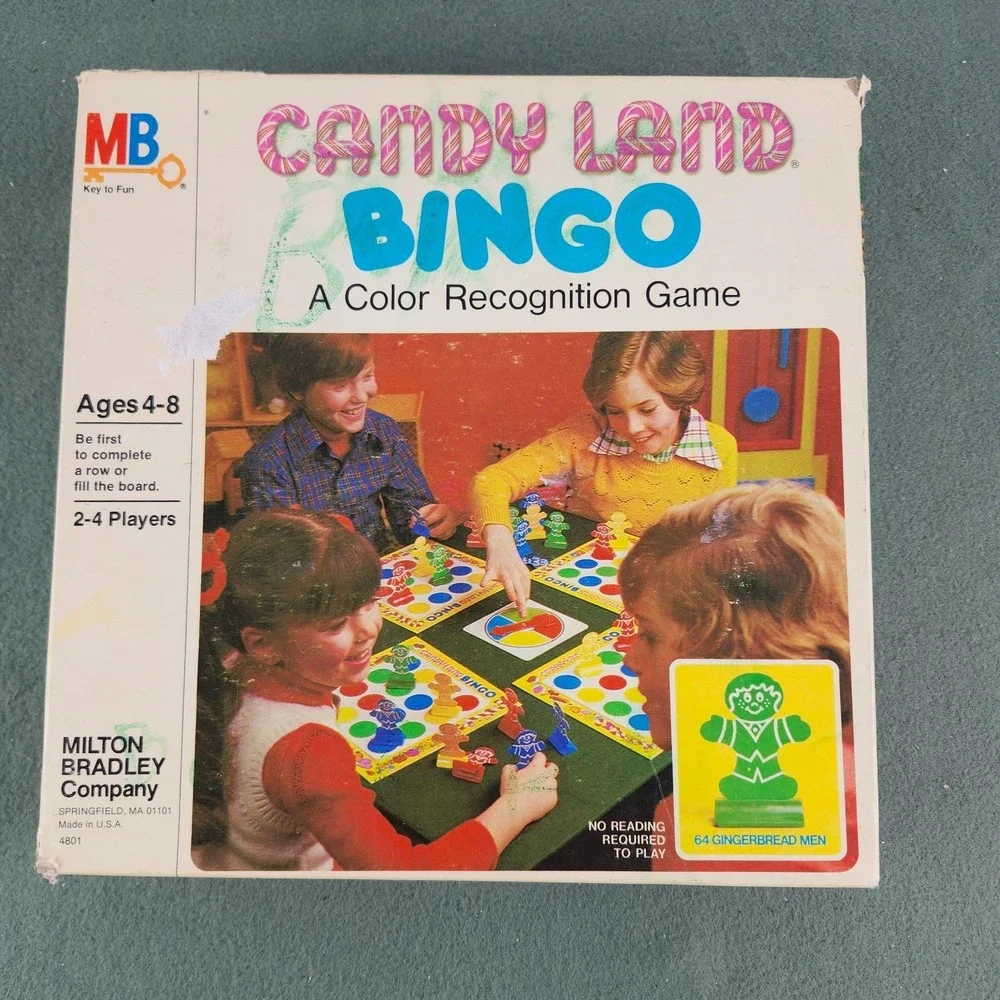 VINTAGE Candy Land Bingo COMPLETE Milton Bradley 1978 Kids Color Matching‎ Game